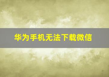 华为手机无法下载微信