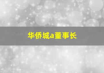 华侨城a董事长