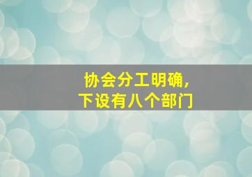 协会分工明确,下设有八个部门