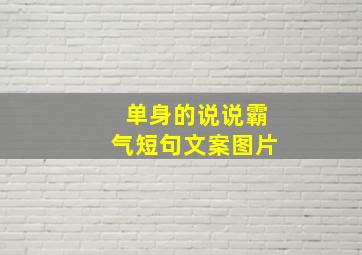 单身的说说霸气短句文案图片