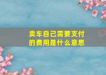 卖车自己需要支付的费用是什么意思