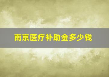 南京医疗补助金多少钱