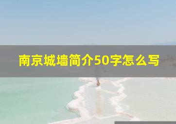 南京城墙简介50字怎么写