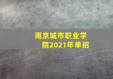 南京城市职业学院2021年单招