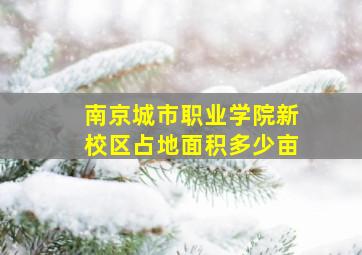 南京城市职业学院新校区占地面积多少亩