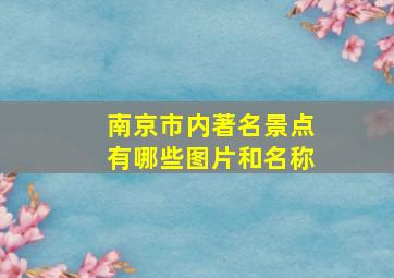 南京市内著名景点有哪些图片和名称