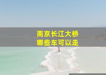 南京长江大桥哪些车可以走