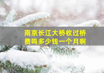 南京长江大桥收过桥费吗多少钱一个月啊