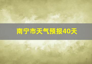 南宁市天气预报40天