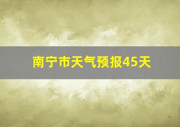 南宁市天气预报45天