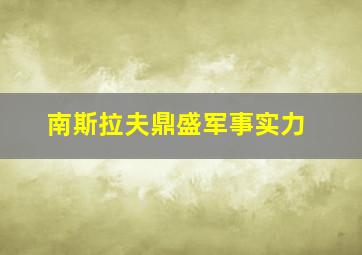 南斯拉夫鼎盛军事实力