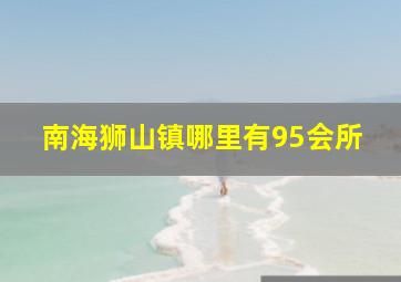 南海狮山镇哪里有95会所