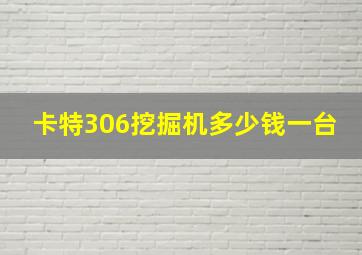 卡特306挖掘机多少钱一台