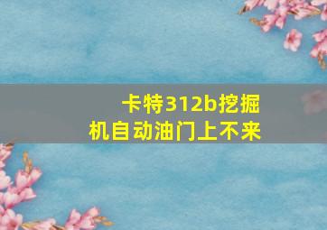 卡特312b挖掘机自动油门上不来