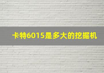 卡特6015是多大的挖掘机