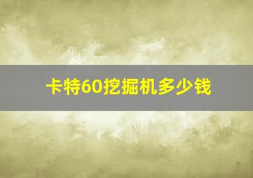 卡特60挖掘机多少钱