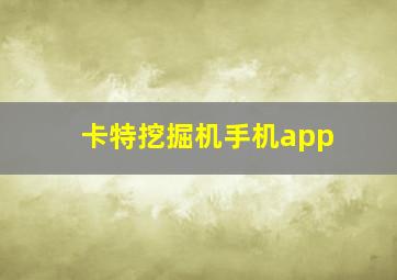 卡特挖掘机手机app