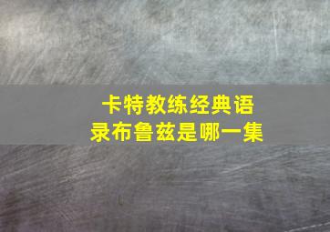 卡特教练经典语录布鲁兹是哪一集