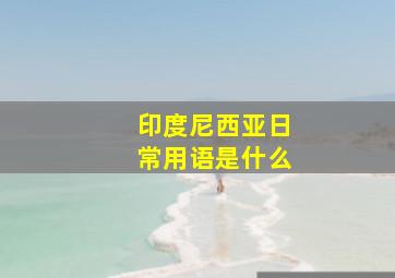 印度尼西亚日常用语是什么