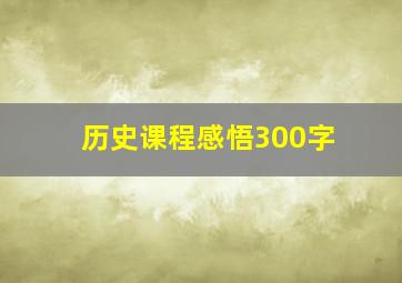 历史课程感悟300字