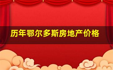 历年鄂尔多斯房地产价格