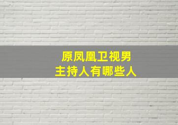 原凤凰卫视男主持人有哪些人