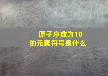 原子序数为10的元素符号是什么