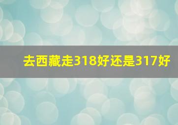 去西藏走318好还是317好