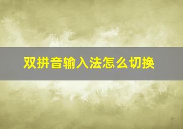 双拼音输入法怎么切换