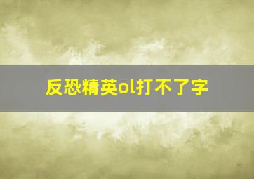 反恐精英ol打不了字