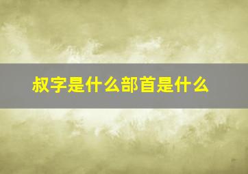 叔字是什么部首是什么