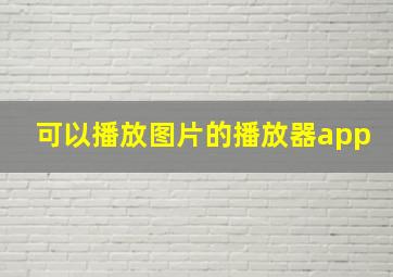 可以播放图片的播放器app