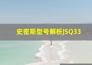 史密斯型号解析JSQ33