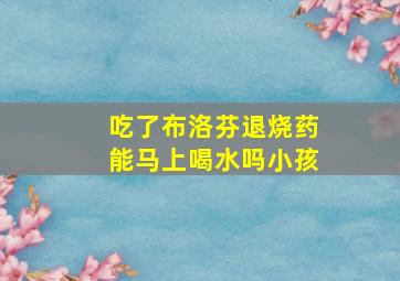 吃了布洛芬退烧药能马上喝水吗小孩