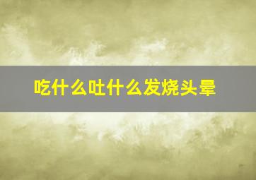 吃什么吐什么发烧头晕