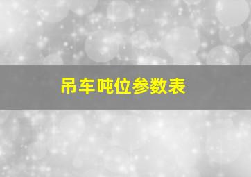 吊车吨位参数表