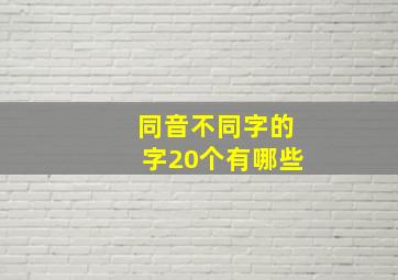 同音不同字的字20个有哪些