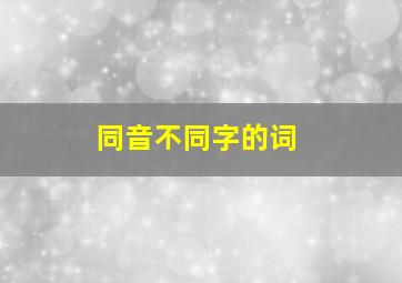 同音不同字的词