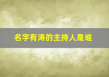 名字有涛的主持人是谁