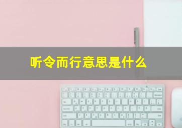 听令而行意思是什么