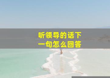 听领导的话下一句怎么回答