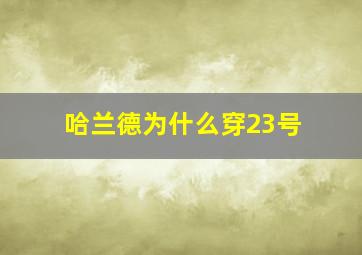 哈兰德为什么穿23号