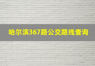 哈尔滨367路公交路线查询