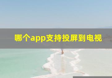 哪个app支持投屏到电视