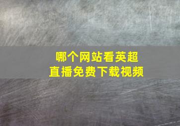 哪个网站看英超直播免费下载视频