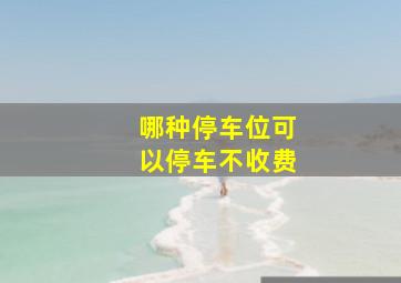 哪种停车位可以停车不收费