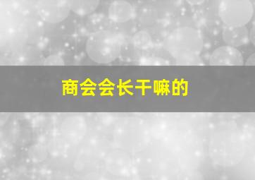 商会会长干嘛的