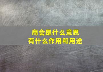 商会是什么意思有什么作用和用途