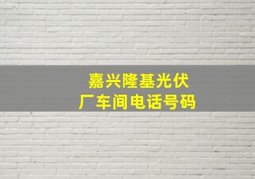 嘉兴隆基光伏厂车间电话号码