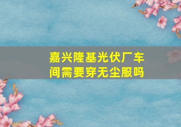 嘉兴隆基光伏厂车间需要穿无尘服吗